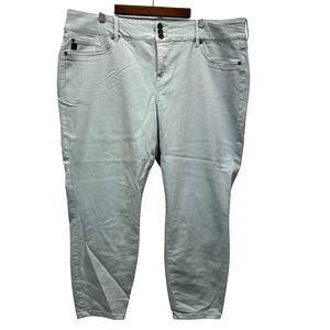 Torrid Denim Light Wash Aqua Cropped Jeggings Women's Size 24 Cotton Blend